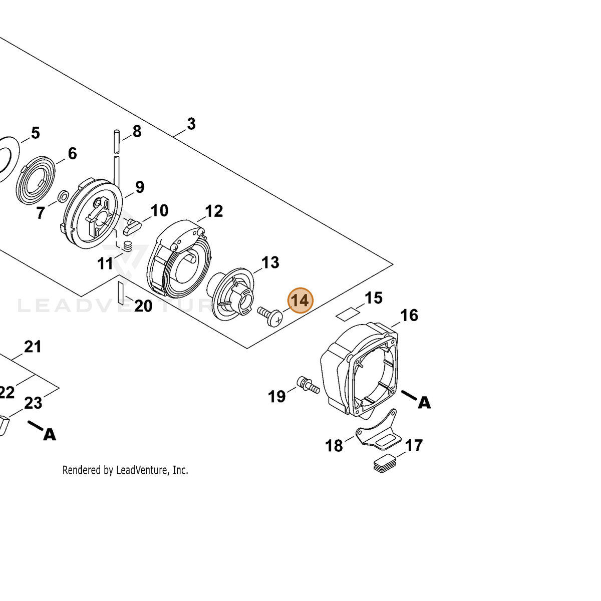 ECHO part V253000060 — IPL diagram snippet (6x zoom, amber highlight)