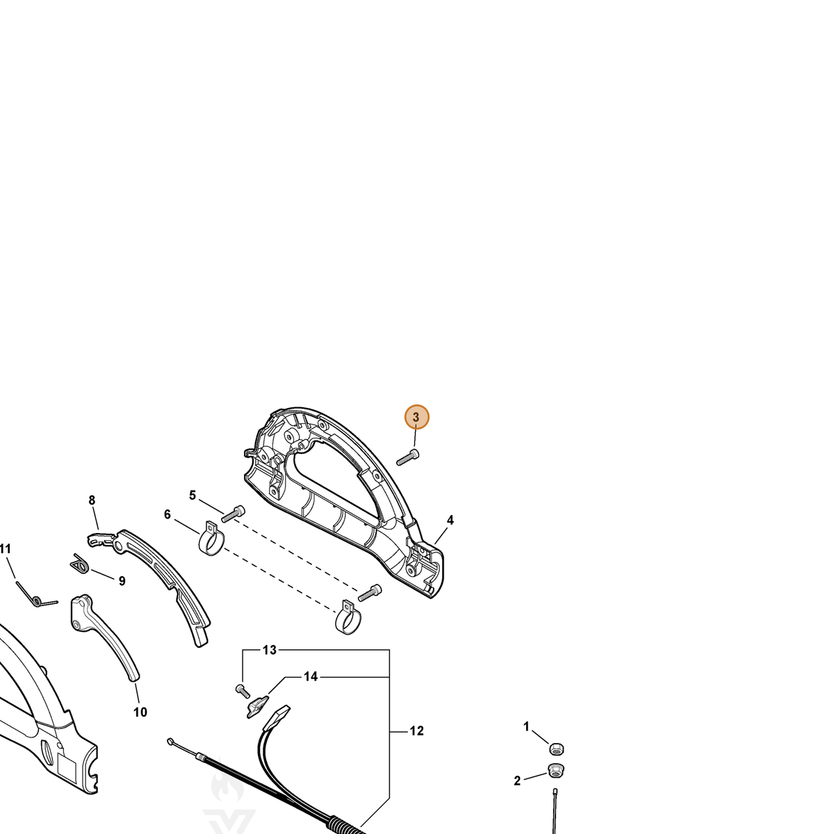 ECHO part V253000210 — IPL diagram snippet (6x zoom, amber highlight)