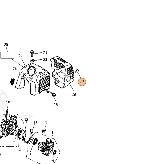 Echo part V253000410 — IPL diagram snippet (6x zoom, amber highlight)