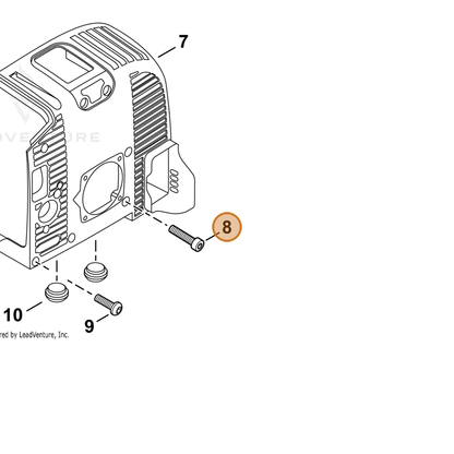 ECHO part V253001010 — IPL diagram snippet (6x zoom, amber highlight)