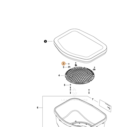 ECHO part V253001110 — IPL diagram snippet (6x zoom, amber highlight)