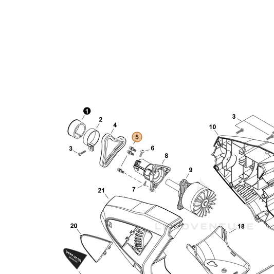 Echo part V253001140 — IPL diagram snippet (6x zoom, amber highlight)