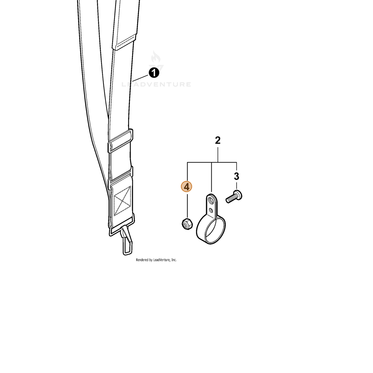 ECHO part V263000080 — IPL diagram snippet (6x zoom, amber highlight)