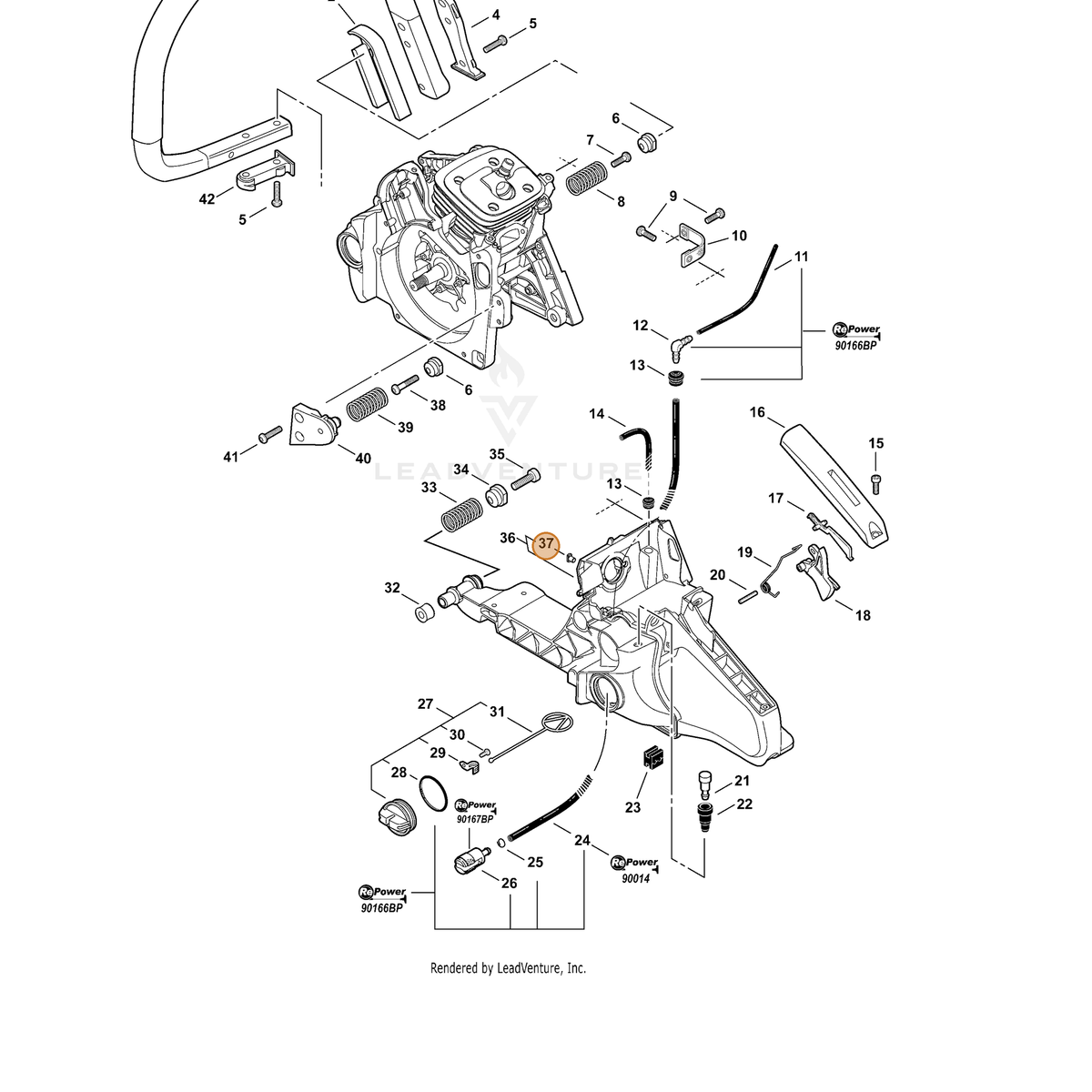 ECHO part V263000450 — IPL diagram snippet (6x zoom, amber highlight)