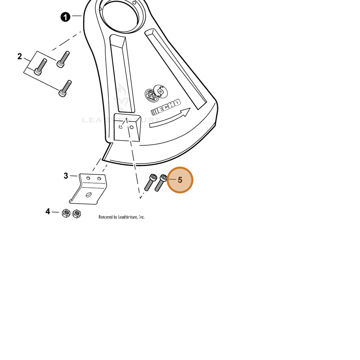 ECHO part V263000540 — IPL diagram snippet (6x zoom, amber highlight)
