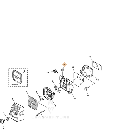 ECHO part V264000050 — IPL diagram snippet (6x zoom, amber highlight)