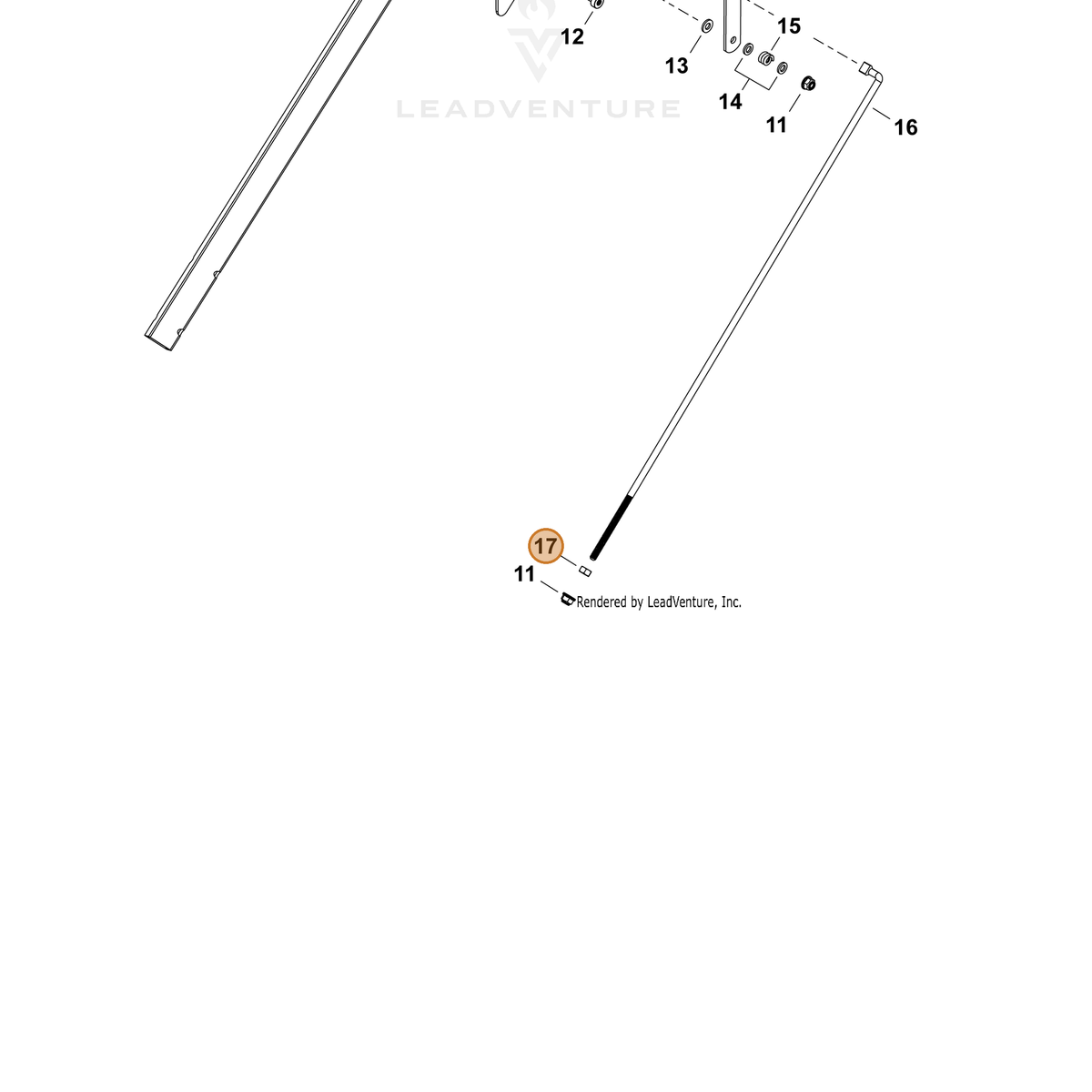 ECHO part V264000550 — IPL diagram snippet (6x zoom, amber highlight)