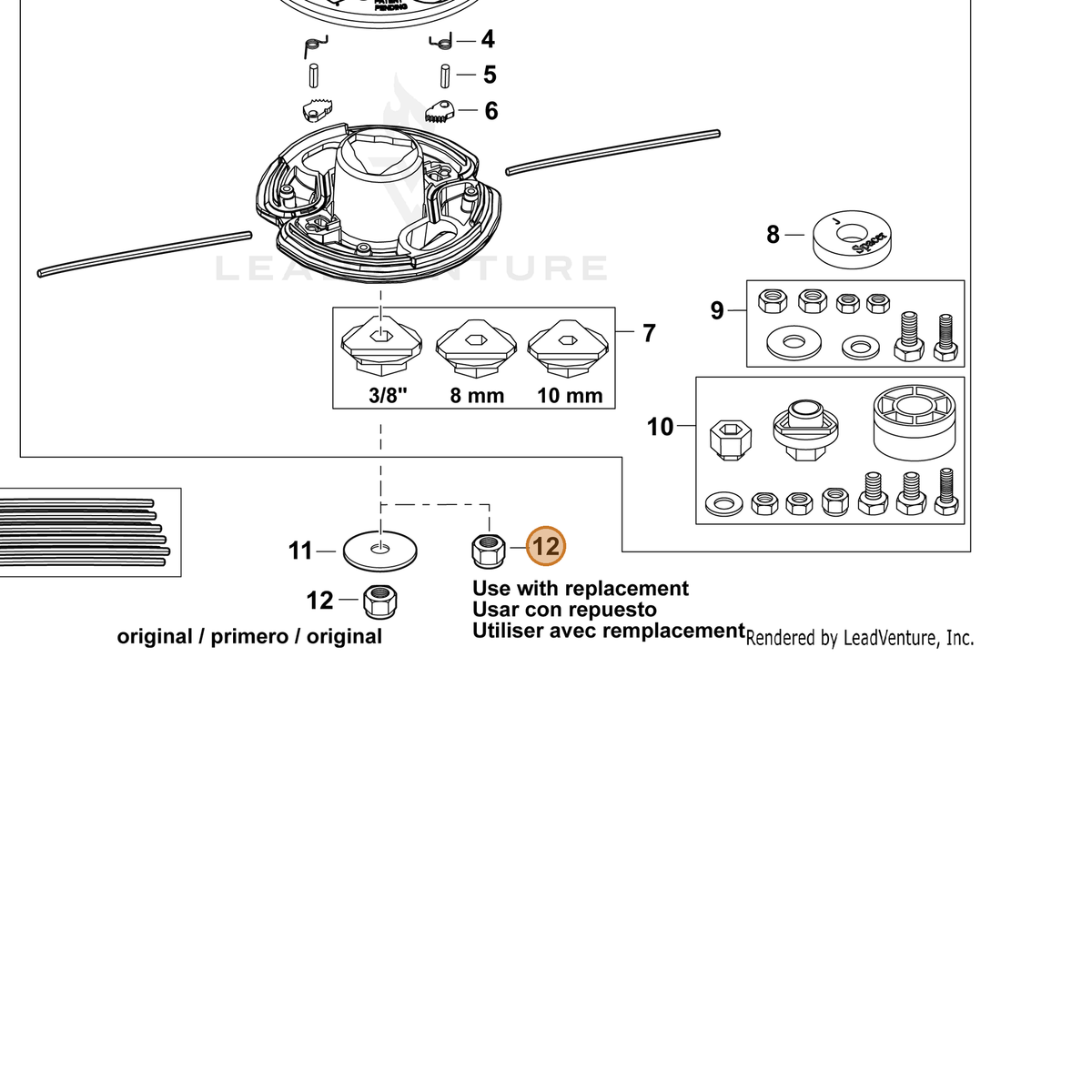 ECHO part V266000030 — IPL diagram snippet (6x zoom, amber highlight)