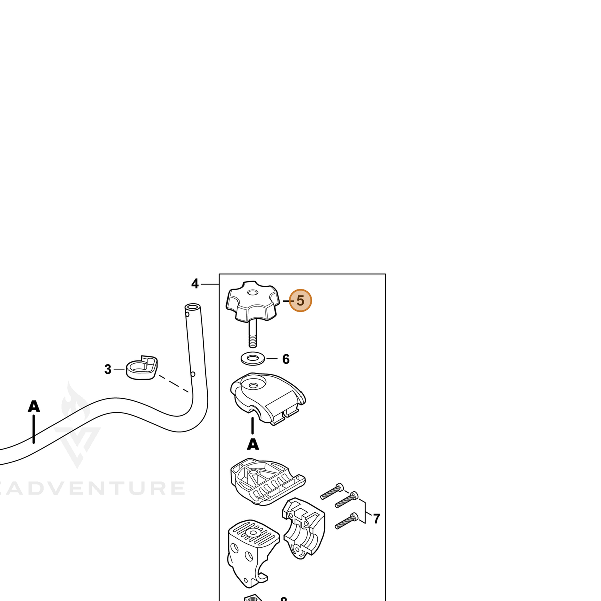 ECHO part V299000110 — IPL diagram snippet (6x zoom, amber highlight)