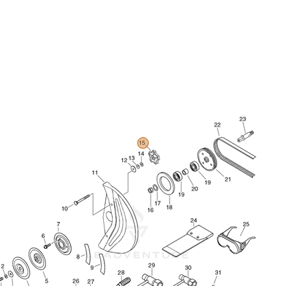 ECHO part V299000210 — IPL diagram snippet (6x zoom, amber highlight)
