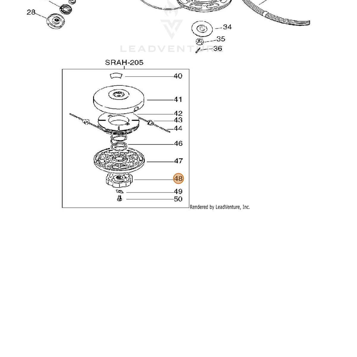 ECHO part V299000260 — IPL diagram snippet (6x zoom, amber highlight)