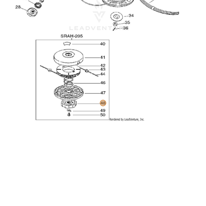 ECHO part V299000260 — IPL diagram snippet (6x zoom, amber highlight)