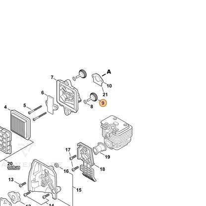 ECHO part V299000640 — IPL diagram snippet (6x zoom, amber highlight)