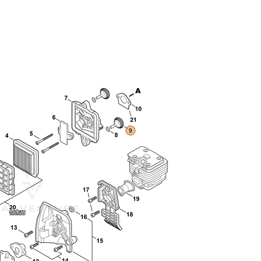 ECHO part V299000640 — IPL diagram snippet (6x zoom, amber highlight)
