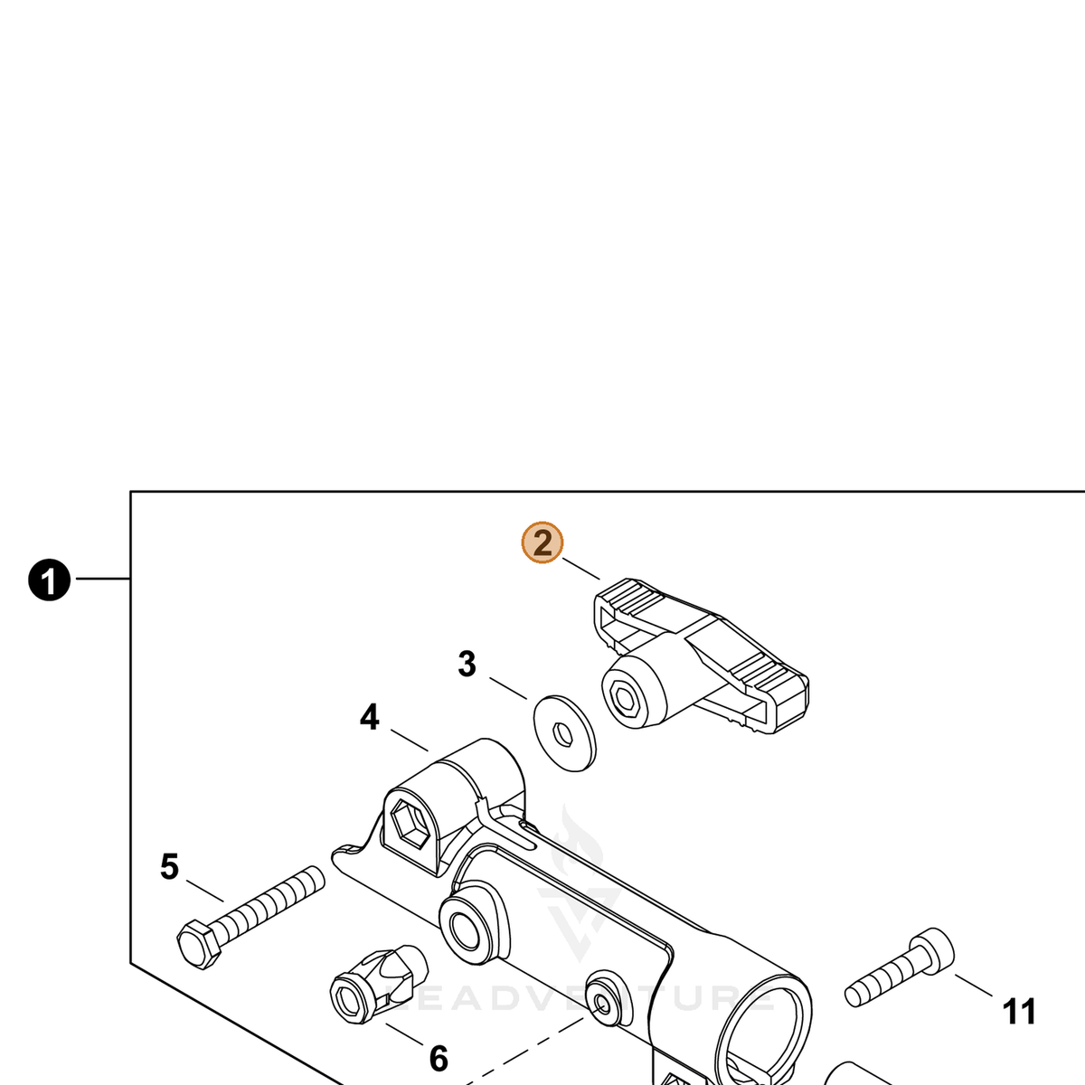 ECHO part V299000660 — IPL diagram snippet (6x zoom, amber highlight)