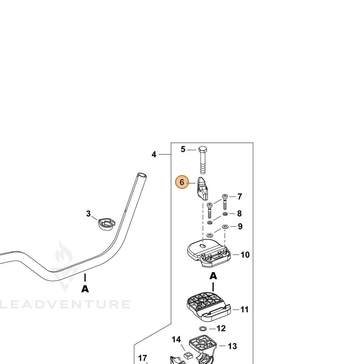 ECHO part V299000680 — IPL diagram snippet (6x zoom, amber highlight)