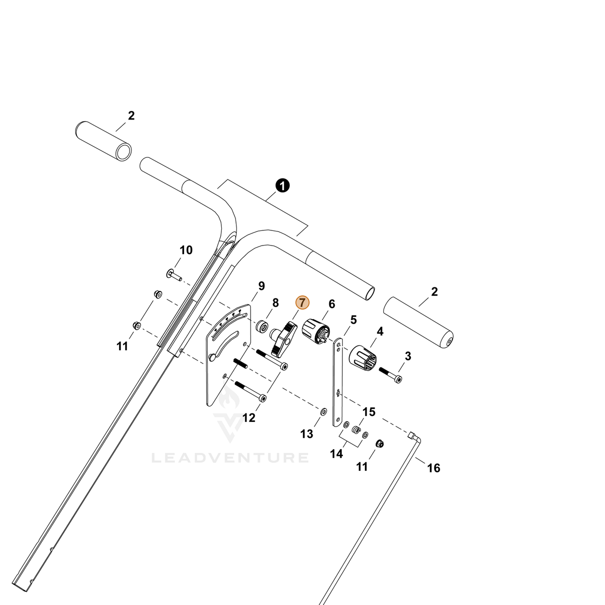 ECHO part V299000700 — IPL diagram snippet (6x zoom, amber highlight)