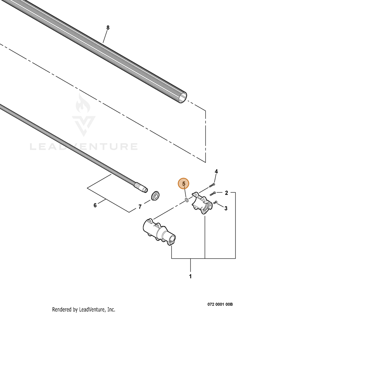 ECHO part V303000071 — IPL diagram snippet (6x zoom, amber highlight)