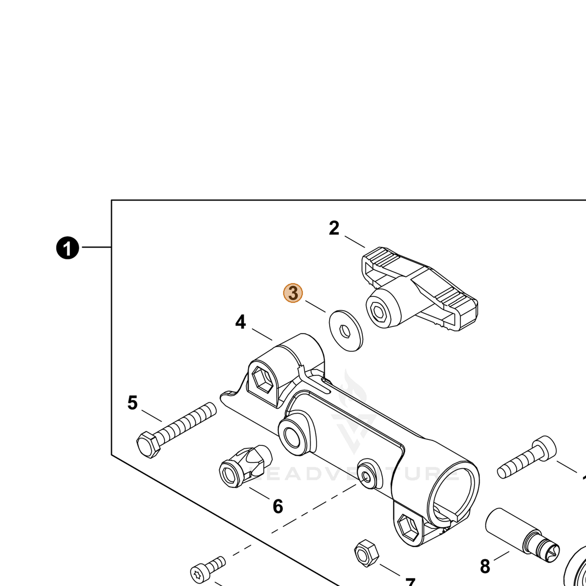 ECHO part V304000040 — IPL diagram snippet (6x zoom, amber highlight)