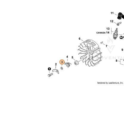 ECHO part V304000270 — IPL diagram snippet (6x zoom, amber highlight)
