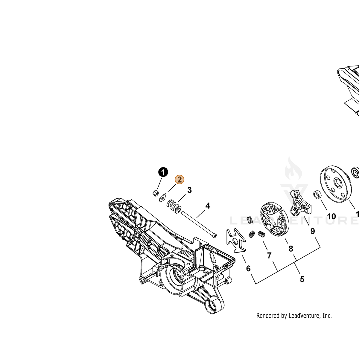 ECHO part V304000290 — IPL diagram snippet (6x zoom, amber highlight)