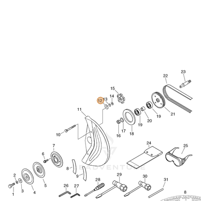 ECHO part V306000110 — IPL diagram snippet (6x zoom, amber highlight)