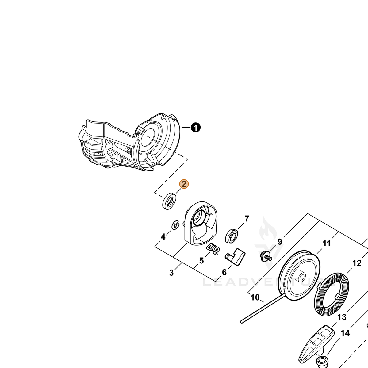 ECHO part V306000620 — IPL diagram snippet (6x zoom, amber highlight)