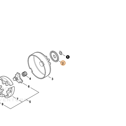 ECHO part V307000510 — IPL diagram snippet (6x zoom, amber highlight)