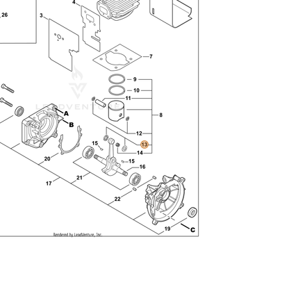 ECHO part V307000550 — IPL diagram snippet (6x zoom, amber highlight)