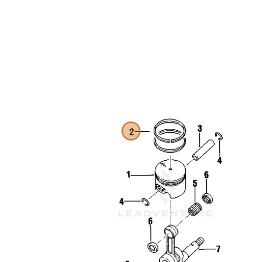 Echo part V308000070 — IPL diagram snippet (6x zoom, amber highlight)