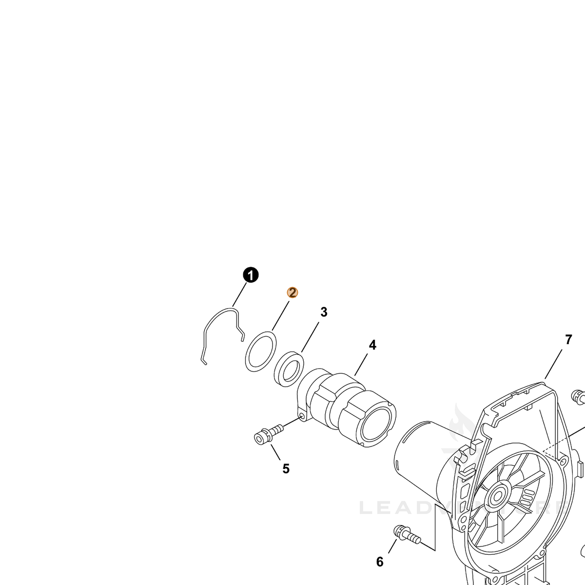 ECHO part V315000030 — IPL diagram snippet (6x zoom, amber highlight)