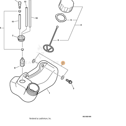 ECHO part V325000010 — IPL diagram snippet (6x zoom, amber highlight)