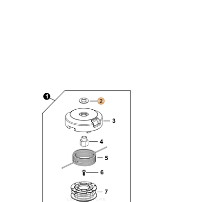 ECHO part V332000020 — IPL diagram snippet (6x zoom, amber highlight)