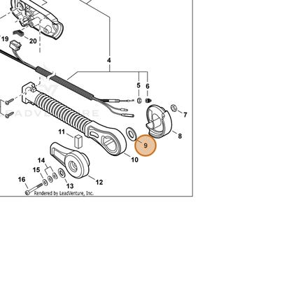 ECHO part V336000000 — IPL diagram snippet (6x zoom, amber highlight)