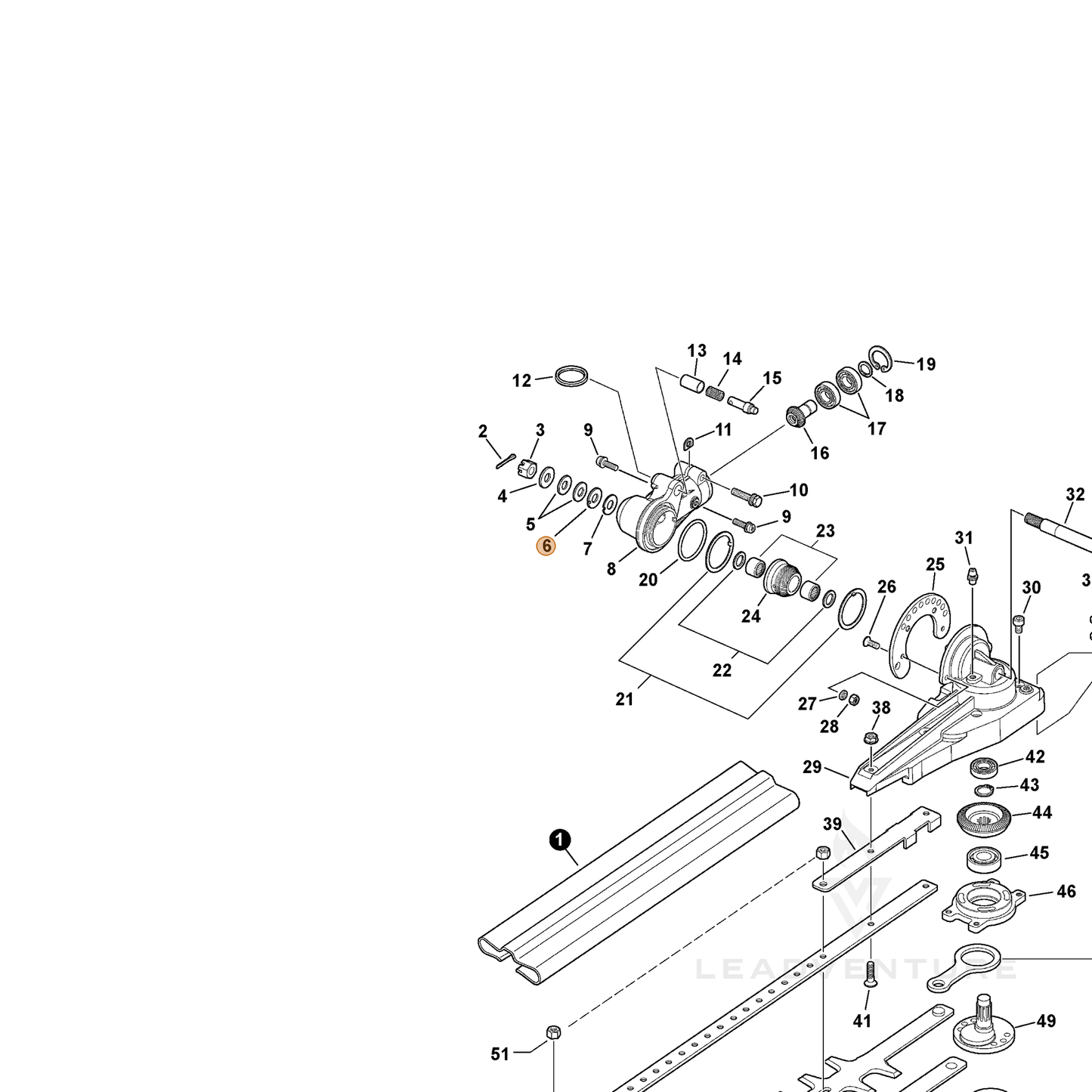 ECHO part V340000110 — IPL diagram snippet (6x zoom, amber highlight)