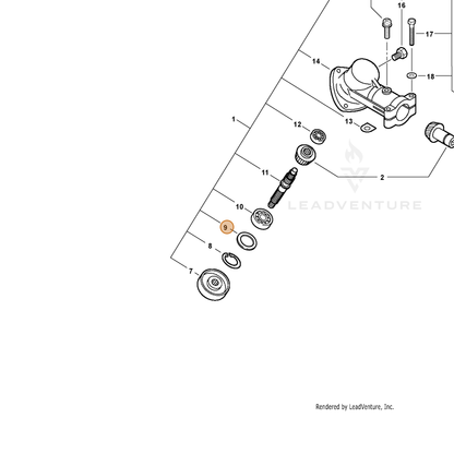 ECHO part V340000130 — IPL diagram snippet (6x zoom, amber highlight)