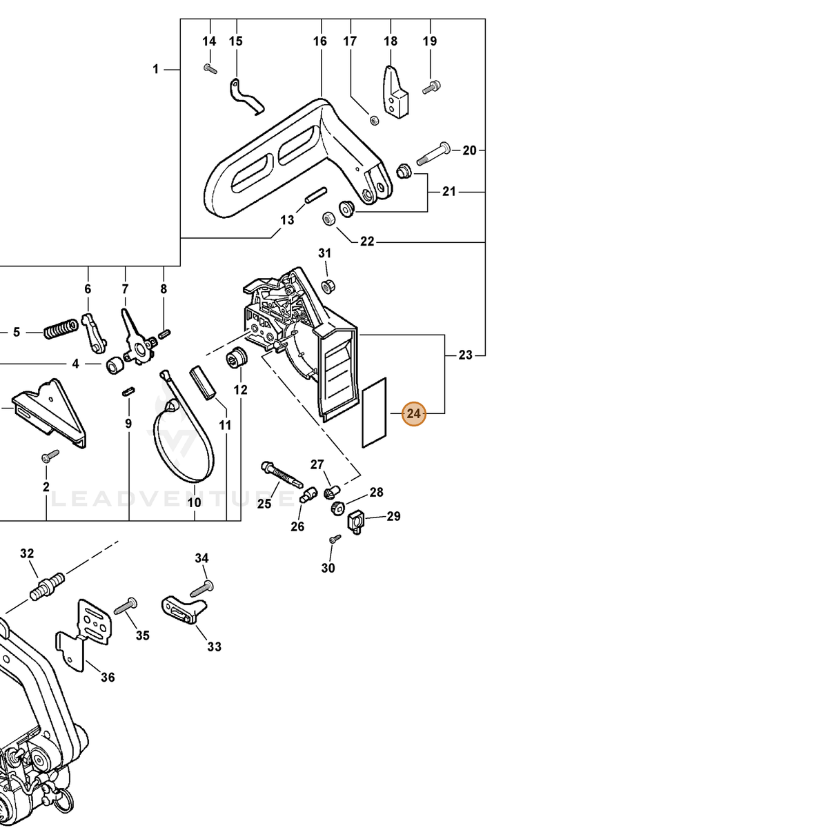 ECHO part V341000000 — IPL diagram snippet (6x zoom, amber highlight)