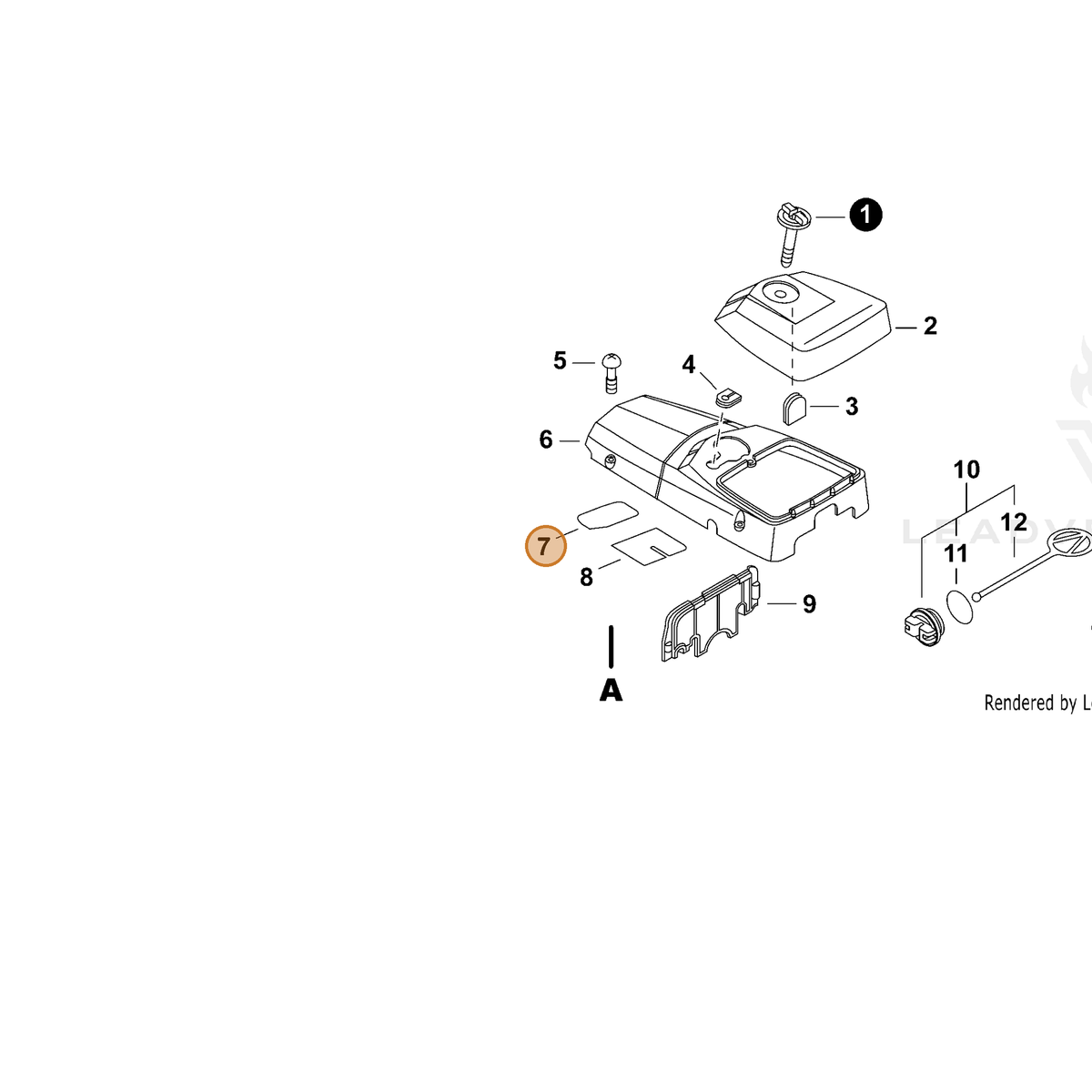 ECHO part V341000060 — IPL diagram snippet (6x zoom, amber highlight)