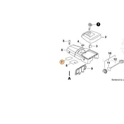 ECHO part V341000060 — IPL diagram snippet (6x zoom, amber highlight)