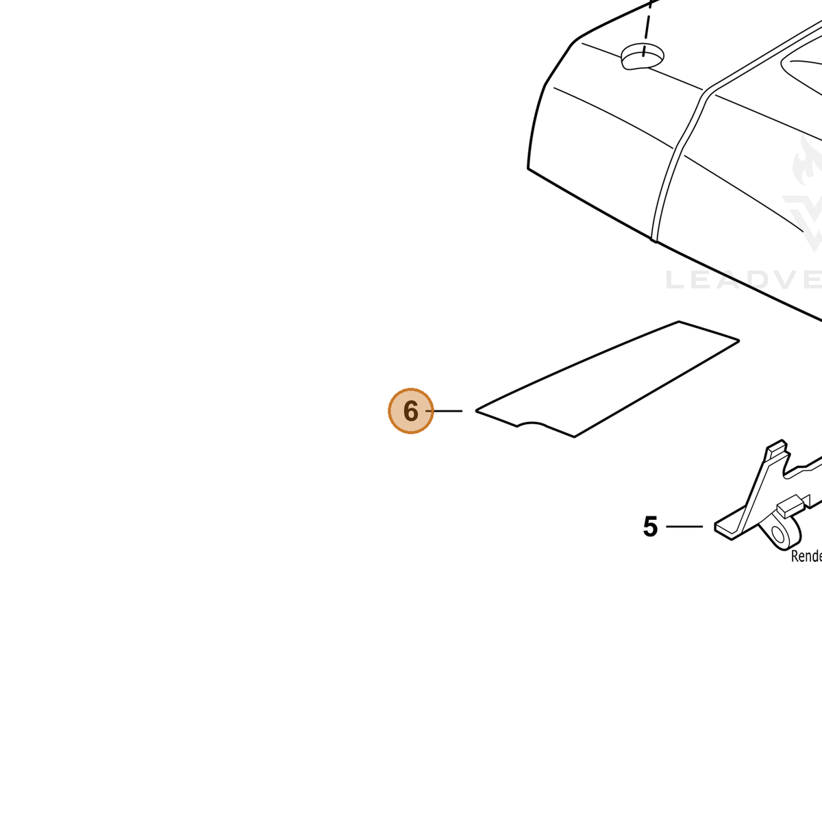 ECHO part V341000140 — IPL diagram snippet (6x zoom, amber highlight)