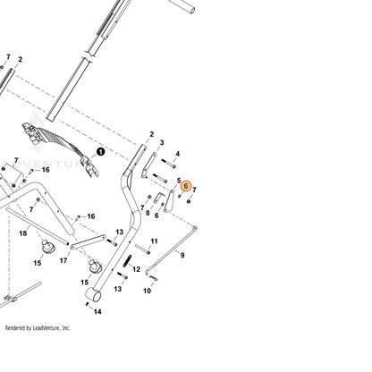 ECHO part V345000070 — IPL diagram snippet (6x zoom, amber highlight)