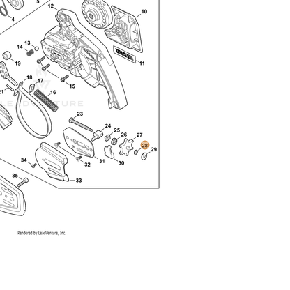 ECHO part V346000130 — IPL diagram snippet (6x zoom, amber highlight)