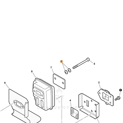 ECHO part V347000000 — IPL diagram snippet (6x zoom, amber highlight)