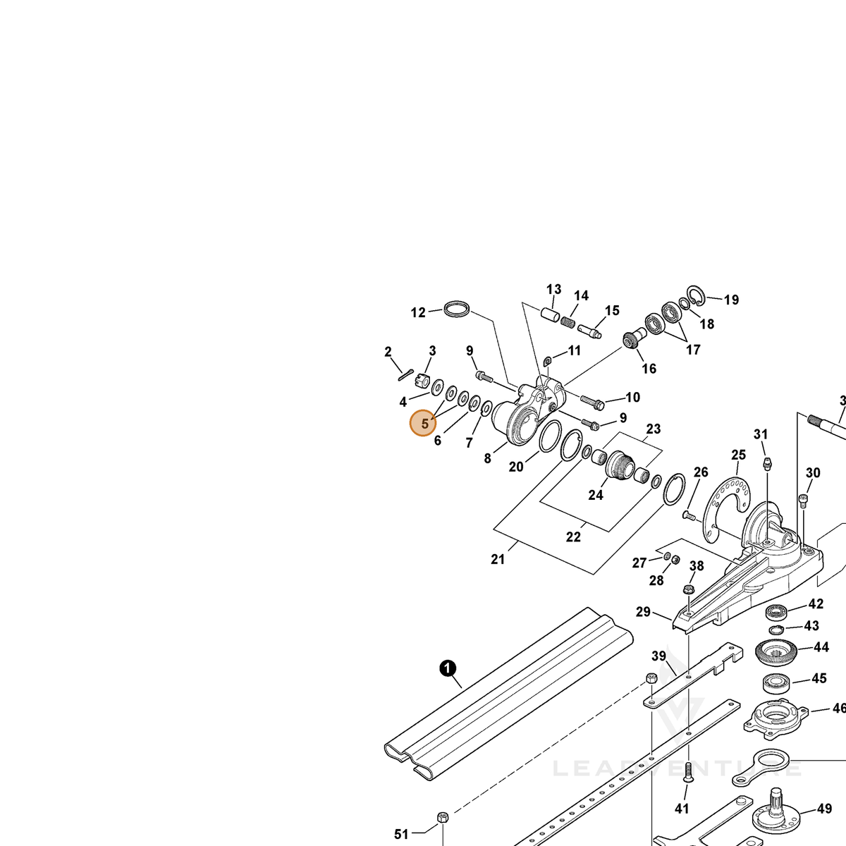 ECHO part V347000010 — IPL diagram snippet (6x zoom, amber highlight)
