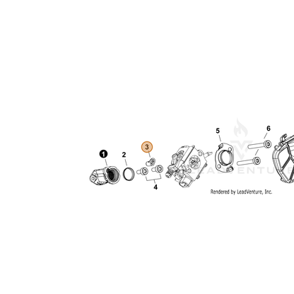 ECHO part V351000030 — IPL diagram snippet (6x zoom, amber highlight)