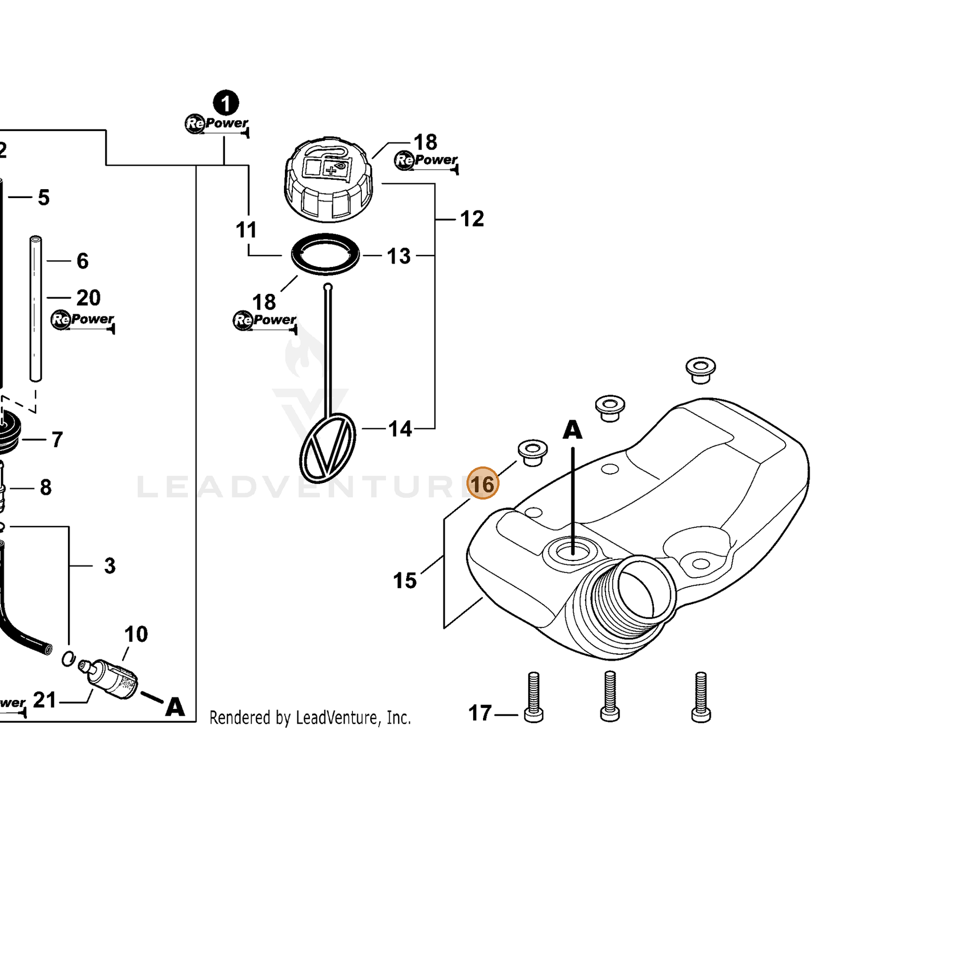 ECHO part V353000231 — IPL diagram snippet (6x zoom, amber highlight)