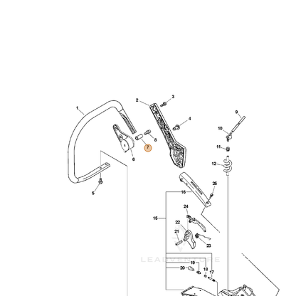 ECHO part V353000281 — IPL diagram snippet (6x zoom, amber highlight)