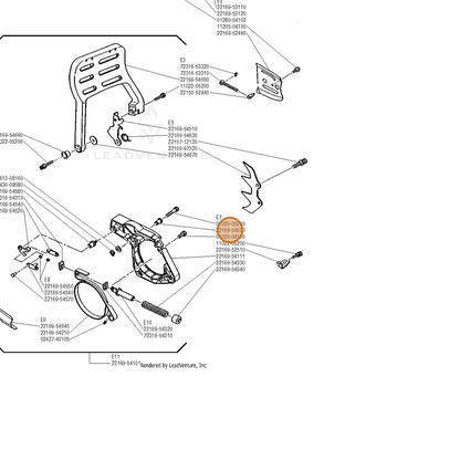 Echo part V353000510 — IPL diagram snippet (6x zoom, amber highlight)