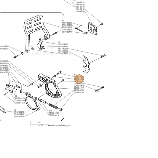 Echo part V353000510 — IPL diagram snippet (6x zoom, amber highlight)