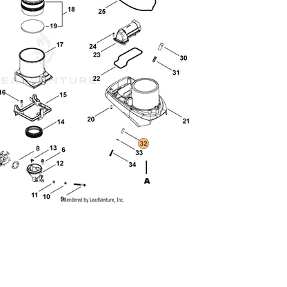 ECHO part V353000740 — IPL diagram snippet (6x zoom, amber highlight)